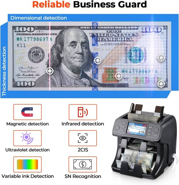 MUNBYN IMC40 2-Pocket Money Counter Machine Hot on Sale - Image 4